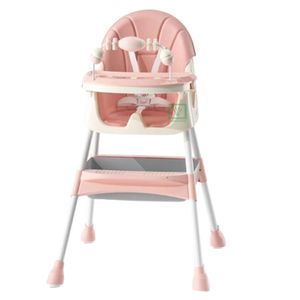 Silla de Comer Ebaby Lulu Plegable Doble Bandeja Rosado