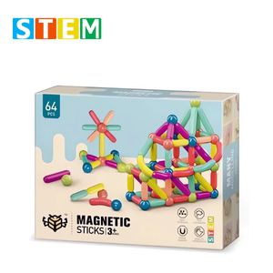 Bloques Magnéticos Didácticos de Construcción STEM Caja 64 Piezas