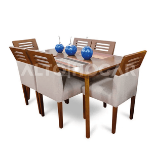 Juego de Comedor Alto Hogar 6 Sillas Louisiana Beige