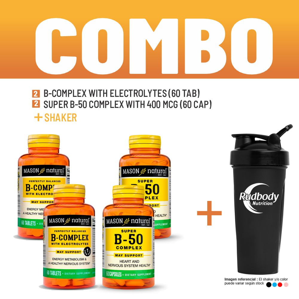 2 B-Complex With Electrolytes (60 Tab) + 2 Super B-50 Complex With 400 ...