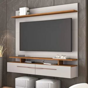Mueble completo para TV flotante 2 cajones Argos color Blanco/Duna TU MESITA