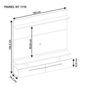 Mueble completo para TV flotante 2 cajones Argos color Haya/Negro TU MESITA
