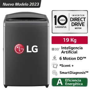 Lavadora 19Kg LG Smart Motion Carga Superior Negro  WT19BPB