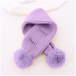 Set Gorro Afelpado con Pompón y Bufanda de Invierno para Niños LL GB58