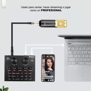 Tarjeta de Sonido Consola V8 de Estudio Para Micrófono Dreizt