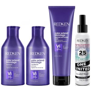 Shampoo + Conditioner + Macarilla + Spray One United Redken Color Extend Blondage