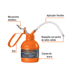 Aceitera de 300 ml con Aplicador Flexible Marca  Truper 14872