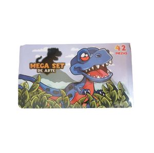 Set de Arte en Estuche de 42 Piezas Estilo Dinosaurio
