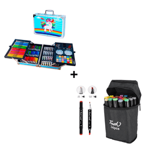 Combo Set de Arte Metálico + Plumones Touch Doble punta x 24 piezas