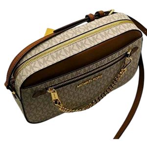 Cartera o CrossBody Michael Kors Chain Jet Set - Beige