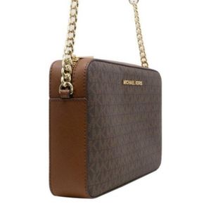 Cartera Crossbody Michael Kors Jet Set - Marrón/Beige
