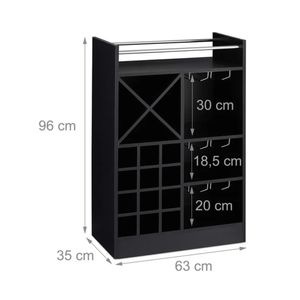 Mini Bar Moderno Meia Negro R&R MUEBLES
