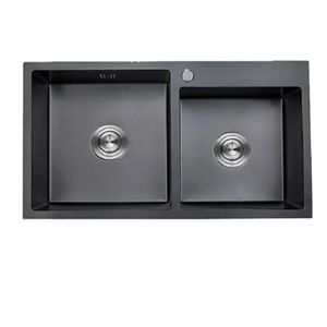 Lavadero de Cocina 2 pozas  de Acero Negro XM UD01-8245