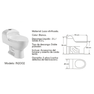 Inodoro Blanco One Piece XM 2002