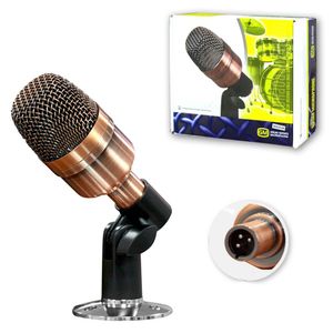 Micrófono Dinámico Profesional de Percusión Bronce Alámbrico Metálico