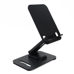 Soporte celular y Tablet 360° de escritorio, aluminio, negro.