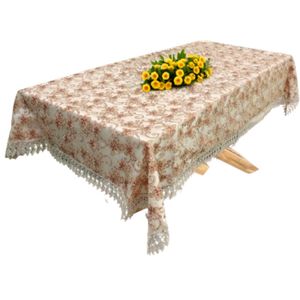 Mantel Rectangular Elegancia Dorada Bordado de 250 X 150 cm