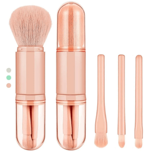 Juego de Brochas de Maquillaje Retráctil 4 en 1 con Estuche Protector B41