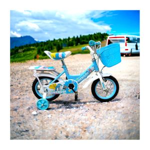 Bicicleta Infantil Kids Aro 12 Doble Asiento Celeste