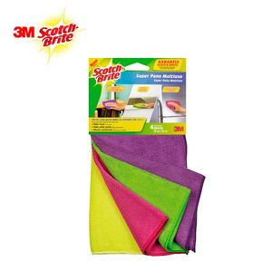 Paño Microfibra Scotch-Brite 29*29  4 Unidades Multicolores