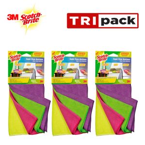 Paño Microfibra Scotch-Brite 29*29  4 Unidades Multicolores TRIPACK