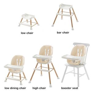 Silla de Comer para Bebes 5 en 1 Multifuncion de Lujo color Beigue