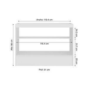 COMBO Mueble bajo lavadero 120cm Orange + Lavadero 2 pozas con escurridor 120x50cm