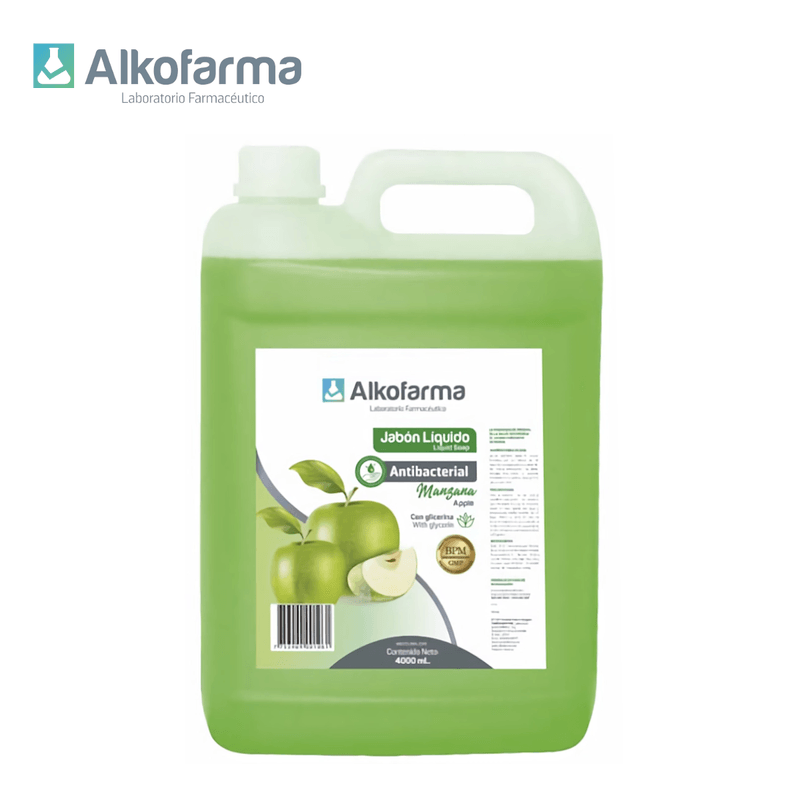 Jabón Líquido Antibacterial Alkofarma Galón 4 Litros Manzana Real Plaza 6344