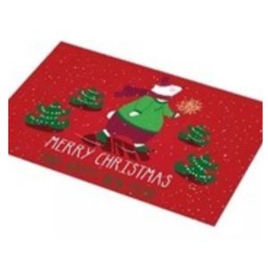 Individual Navideño Set x 6 und Rojo y Verde Diseño Muñeco de Nieve
