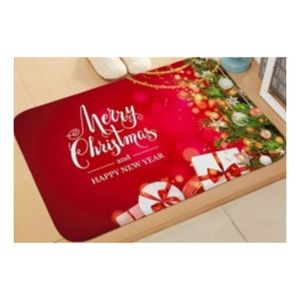Tapetes Navideños Antideslizantes 60cm x 40cm Rojo Diseño Regalos de Navidad