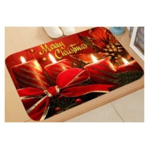 Tapetes Navideños Antideslizantes 60cm x 40cm Rojo Diseño Lazos de Navidad
