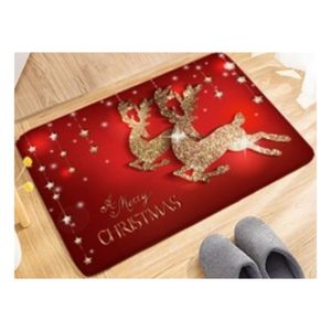 Tapetes Navideños Antideslizantes 60cm x 40cm Rojo Diseño Renos