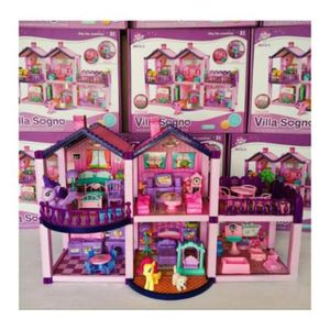 Casa de Pony de 2 pisos para niñas Color Lila