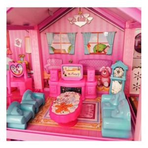 Casa de Muñecas de 2 pisos para niñas Color Rosado
