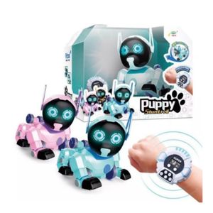 Perro Robot Inteligente Color Rosado Multifuncional con Sonido y Luces
