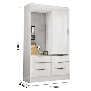 Armario Ropero con espejo Quijote 6 cajones color Marrón TU MESITA