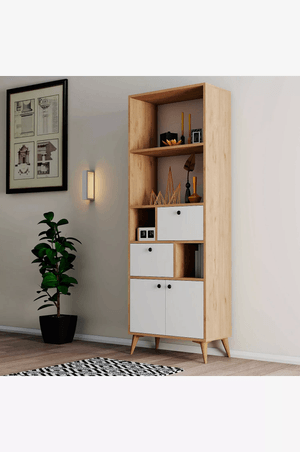 Librero Organizador Salomé color Duna/Blanco TU MESITA