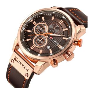 Reloj Curren 8291 Marrón Dorado Casual para Hombre