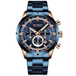 Reloj Curren 8355 de Lujo Hombre Cronografo Cuarzo Azul