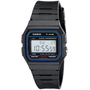 Reloj clásico Casio F91W-1 Correa de resina digital Negra Hombre