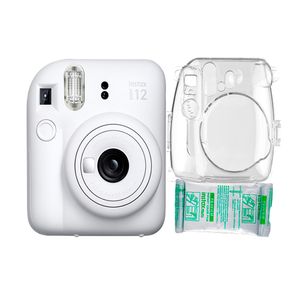 Camara Fujifilm Instax Mini 12 Blanco Arcilla+Estuche Transpa+Pelix10