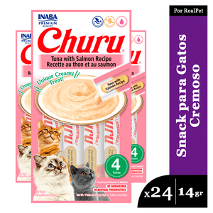 Snack Cremoso Gato Churu Sabor Atún y Salmón 24 x 14gr