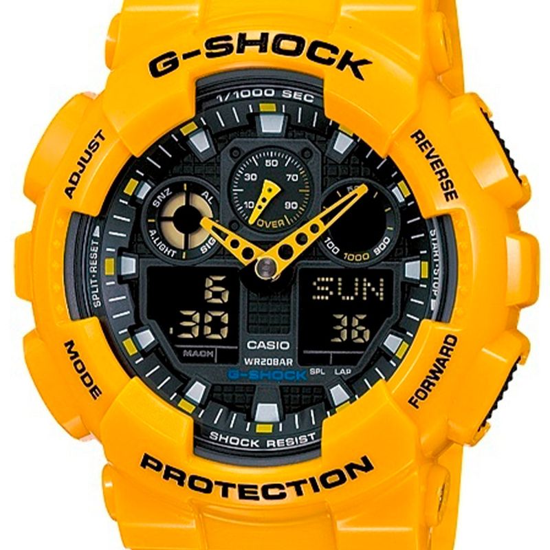 Reloj Casio G Shock Resina Color Amarillo Hombre GA 100A 9A Sanllo Real Plaza