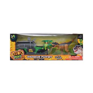 Set De Juego Dinomat Dinosaurio + 1 Auto + 1 Figura De Acción
