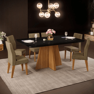 Juego de Comedor Amalia 6 Sillas Negro