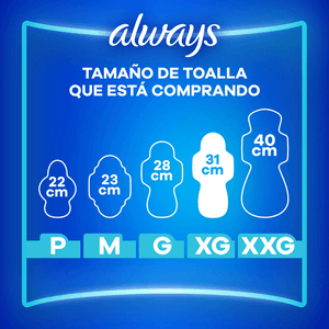 Toallas Higiénicas Always Noches Tranquilas Suave XG, 26 un
