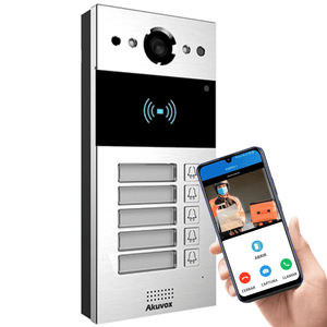 Videoportero Smart | 5 departamentos ¡Abre la puerta desde tu cel Akuvox R20B