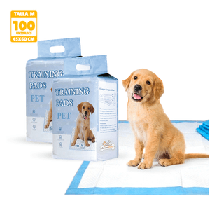 Pack Pañales de Piso Absorbentes Desechables para Perros M 100 und