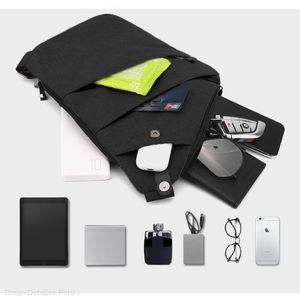 Mochila Antirrobo Cruzada Oculta para Viajes Delgado Ligero Morral Hombre