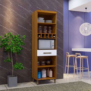 Mueble Para Microondas Corina color Blanco/Marrón claro TU MESITA